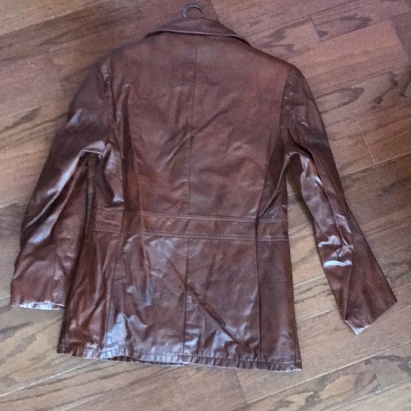 Leather unisex lined jacket. S/M - Picture 2 of 11